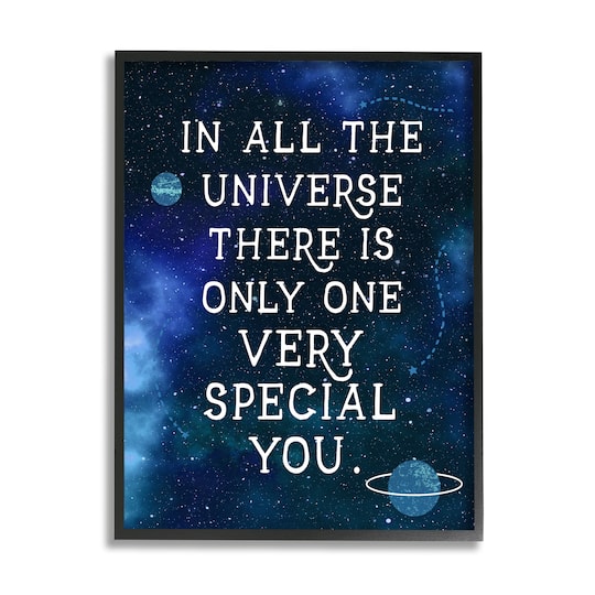 Stupell Industries Only One Very Special You Phrase Blue Universe Framed Wall Art